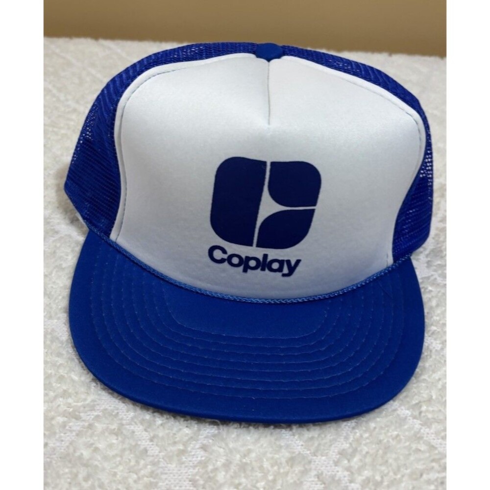 Vintage Coplay Blue Mesh Back Rope Trucker Hat Adjustable